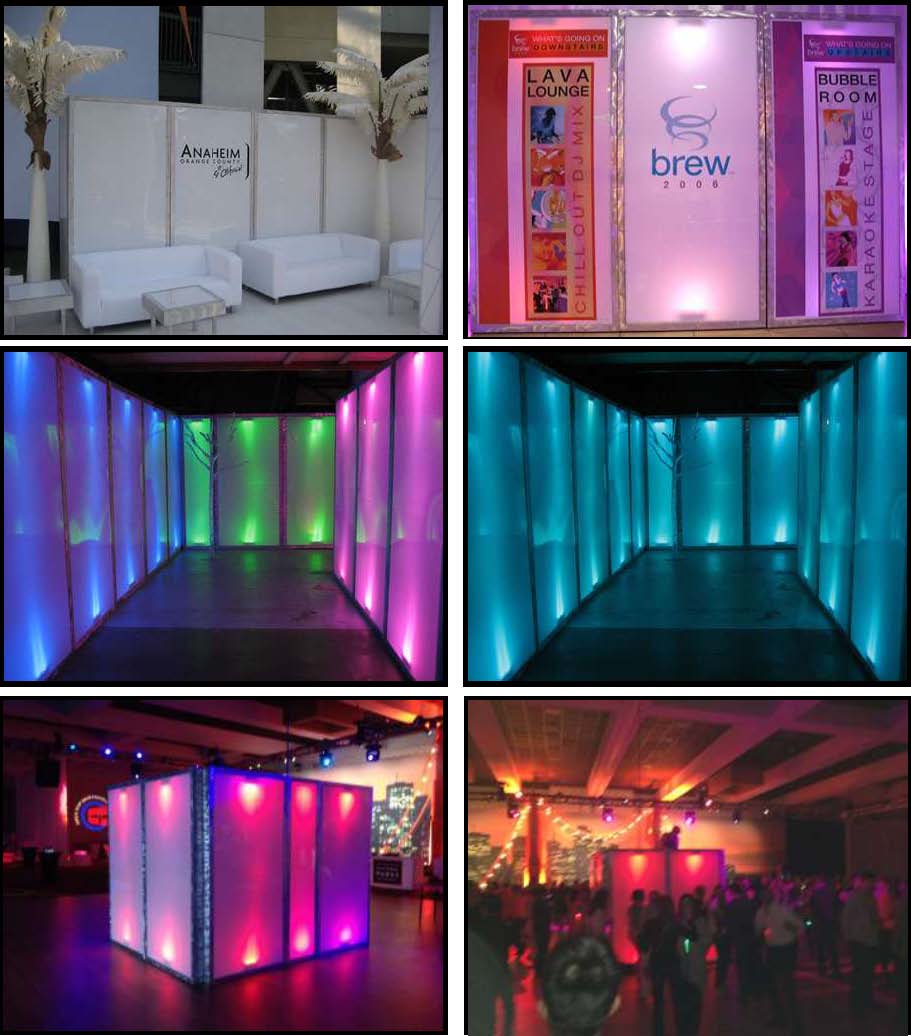 led illuminated upright walls