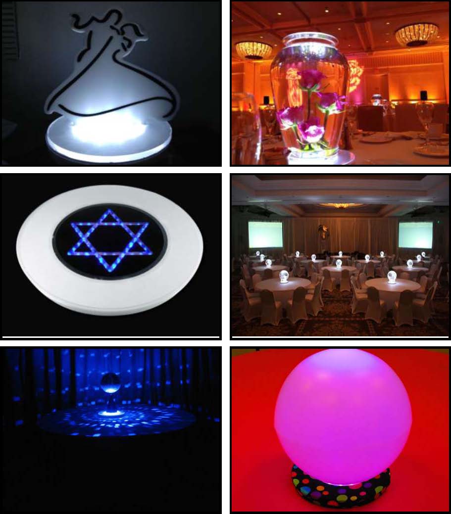 10" led illuminated centerpieces